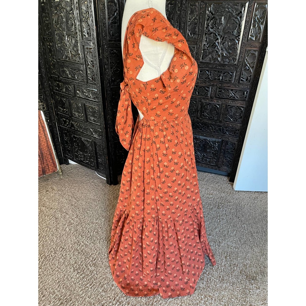 Madewell Rust Floral Midi Dress - Picture 6 of 12
